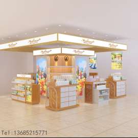 化妆品展柜 高档化妆品木质展示柜 玻璃展柜 护肤品背柜 亚克力彩妆柜