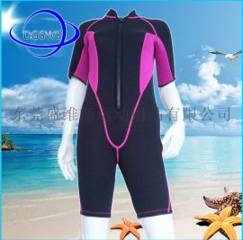 潜水运动用品3mm连体短袖短裤潜水服 冲浪莱卡衣 连体泳衣