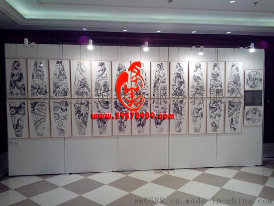 上海铝合金4cm厚艺术作品挂式无缝展板出租