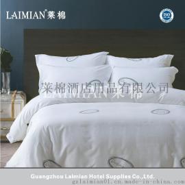广州莱棉 全棉贡缎 提花 印花 拼条 嵌条 活性印染床品四件套 厂家直销 宾馆酒店床上用品