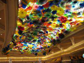 chihuly五颜六色的荷叶盘天花板装饰,酒店琉璃荷叶装饰
