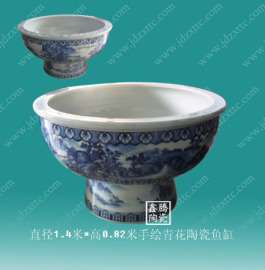 茶具定做陶瓷高脚缸，手工陶瓷大缸