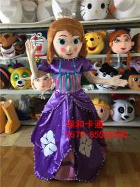 绿和卡通索菲亚吉祥物服装 苏菲亚卡通人偶服装 苏菲亚公主扮演服装