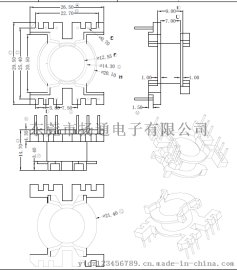 PQ2616骨架立式6+6针骨架高度14.9 有配套磁芯出售