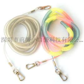 失手绳批发 加芯失手绳 加钢丝失手绳 护竿绳 弹簧伸缩式绳 超长 20米 渔具配节 垂钓专用