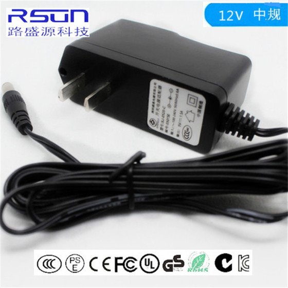 路盛源-低价供应12V1A电源适配器过认证过ERP五级能效侧插式充电器