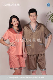 莱棉高档丝绵浴服 色织汗蒸水疗专用男女套装  沐足桑拿服 厂家直销
