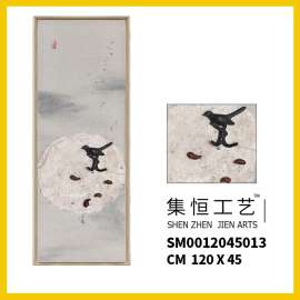 集恒实物画立体画手工画水墨中式高级会所样板房必备星级酒店挂画SM1204513