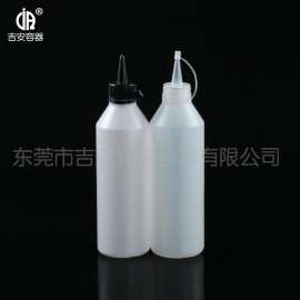 现货供应500毫升带盖尖嘴瓶 500ML胶水瓶 包装塑料瓶 厂家直销
