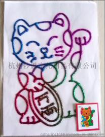 莎恩彩色闪光边胶画新款儿童烤画