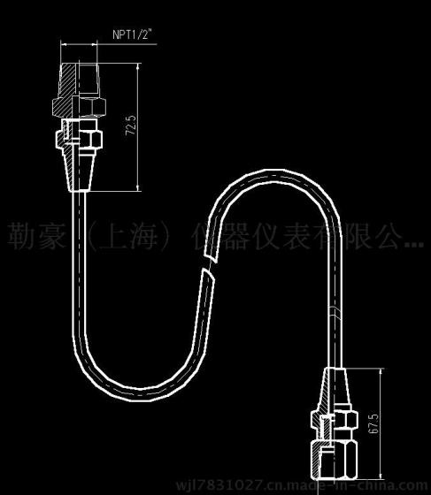 压力表毛细管Y1-长尾连接