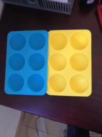 6格圆形绿色硅胶蛋糕模生产厂家德力达制品