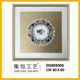 集恒实物画立体画手工画欧式高级会所样板房必备星级酒店挂画